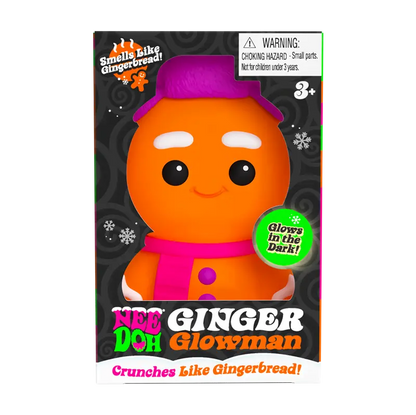 NeeDoh Ginger Glowman  Glow-in-the-Dark Gingerbread-Themed Squish Toy