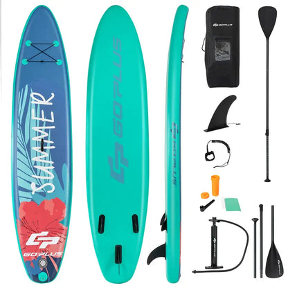 All-in-One Inflatable SUP Board with Telescoping Paddle and Carry Bag