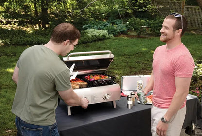 Cuisinart Chef’s Style Portable Propane Grill  Stainless Steel Tabletop Gas Grill (20,000 BTU)