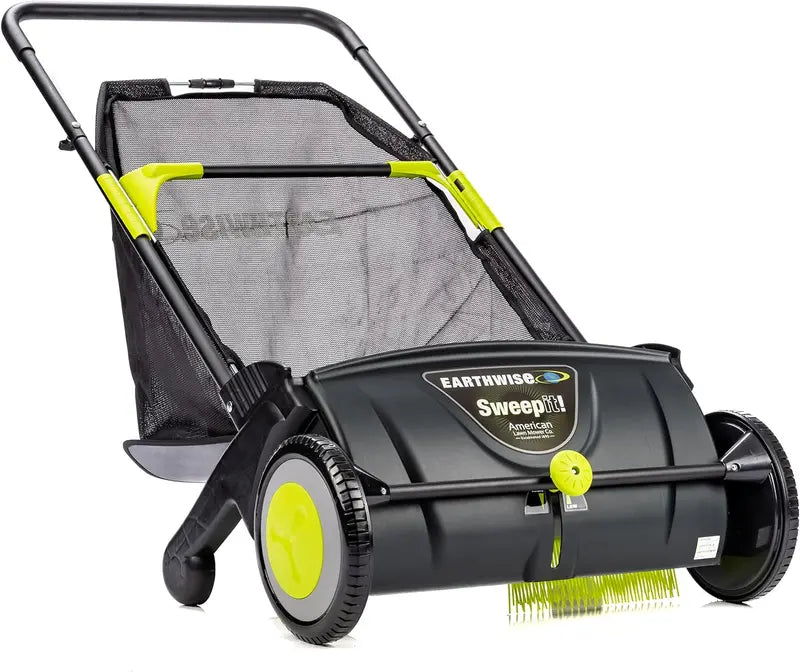 21-Inch Manual Push Lawn Sweeper  Durable Grass & Leaf Collector for Small to Medium Yards