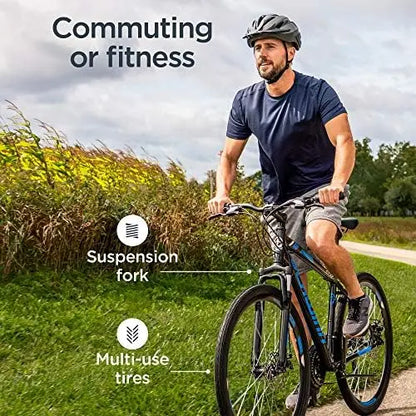 Schwinn GTX Comfort Hybrid Bike for Men & Women  700c Wheels, Step-Through/Step-Over Frame