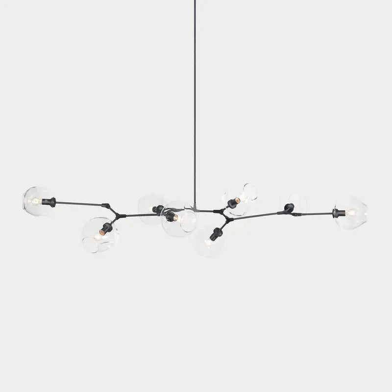 Orvani Linear Globe Chandelier in Modern Industrial Style