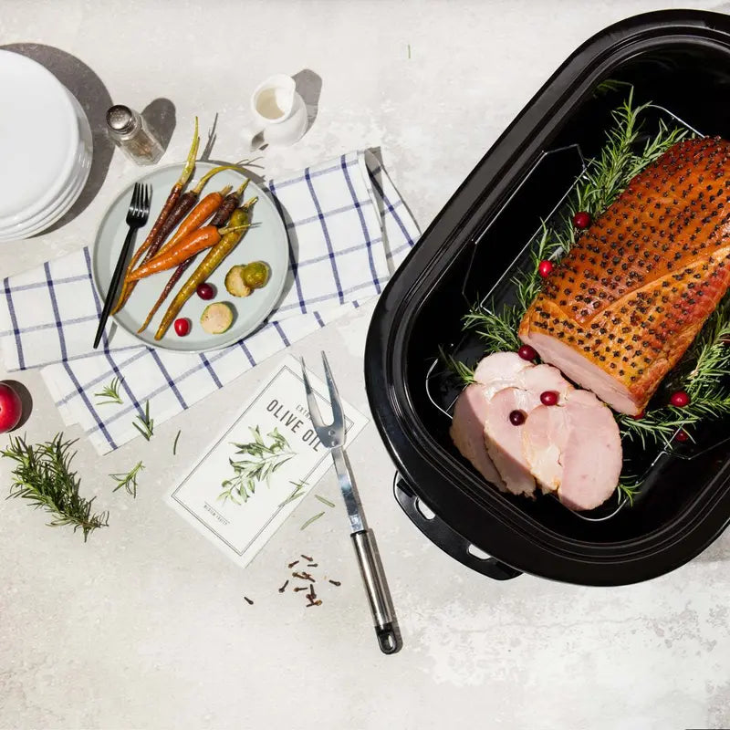 Aroma 22 Quart Electric Roaster Oven Stainless Steel with Self-Basting Lid