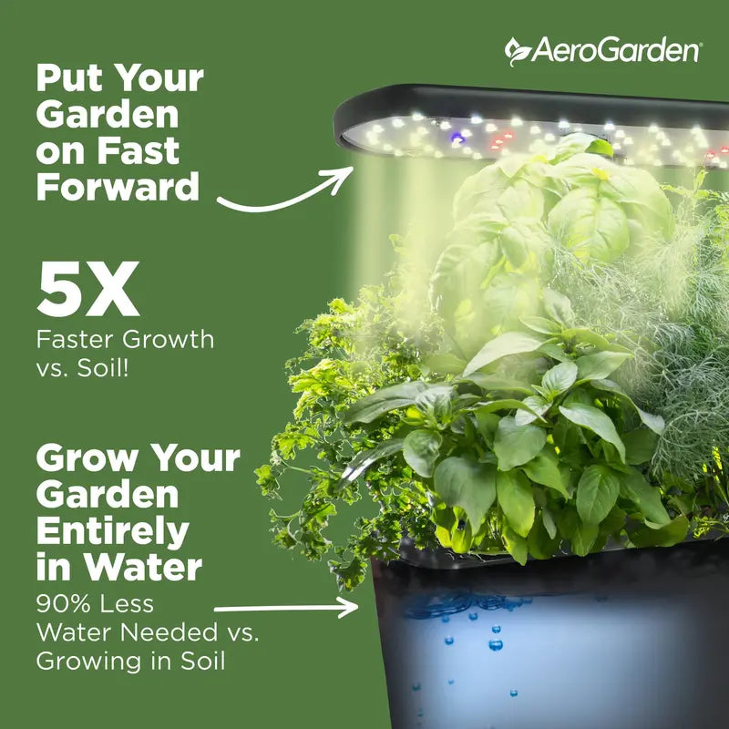AeroGarden Harvest with Gourmet Herb Seed Pod Kit, Black