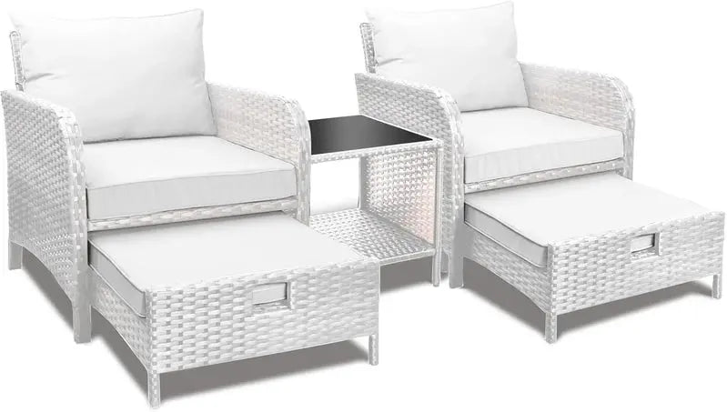 Leveleve 5-Piece Balcony Conversation Set  Compact Patio Furniture with Weather-Resistant Design