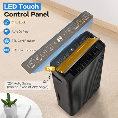 57-Pint Quiet Basement Dehumidifier  Covers 4,500 Sq. Ft with Integrated Drain Hose
