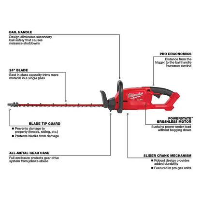 M18 FUEL 18V Lithium-Ion Brushless Cordless Hedge Trimmer  12 Ah & 8 Ah Batteries