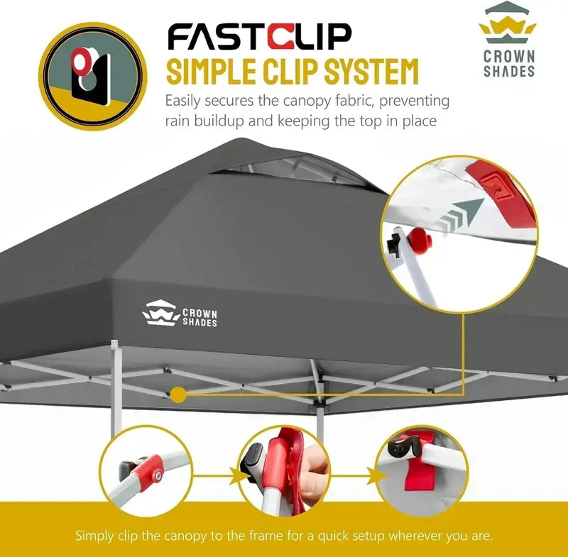 10×10 One-Click Pop-Up Awning  Silver-Coated Sunshade Canopy for Beach, Picnic & Outdoor Events