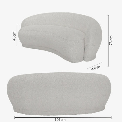 Canap  blanc tissu bouclette Bianca