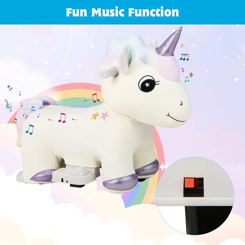 6V Battery-Powered Electric Unicorn Ride-On Toy for Kids  Interactive Motion & Sound