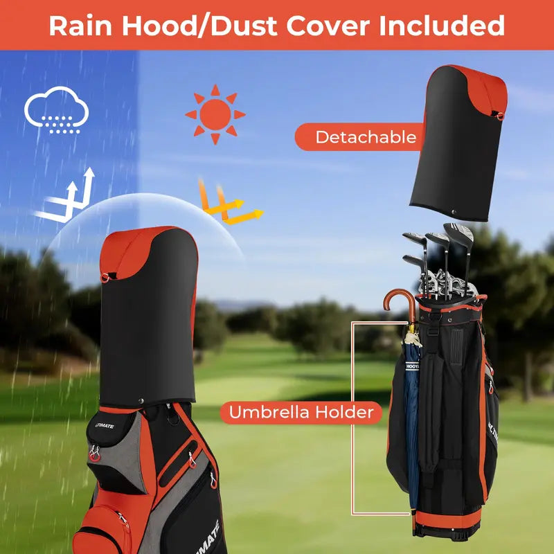 Lightweight 14-Way Golf Cart Bag with Full-Top Organizer Compartments