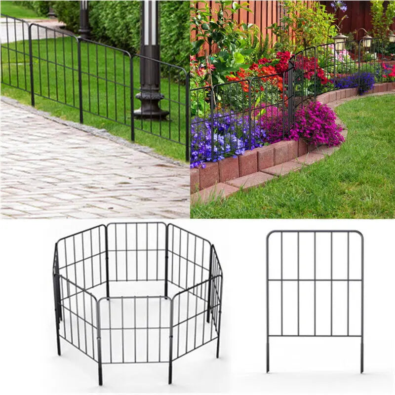 25 Pack Garden Fence 27ft Rustproof Metal Wire Fencing Border Animal Barrier