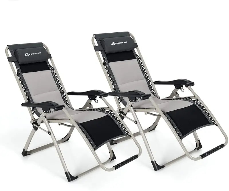 Zero Gravity Folding Recliner  High-Weight-Capacity Lounge Chair with Detachable Head Pillow