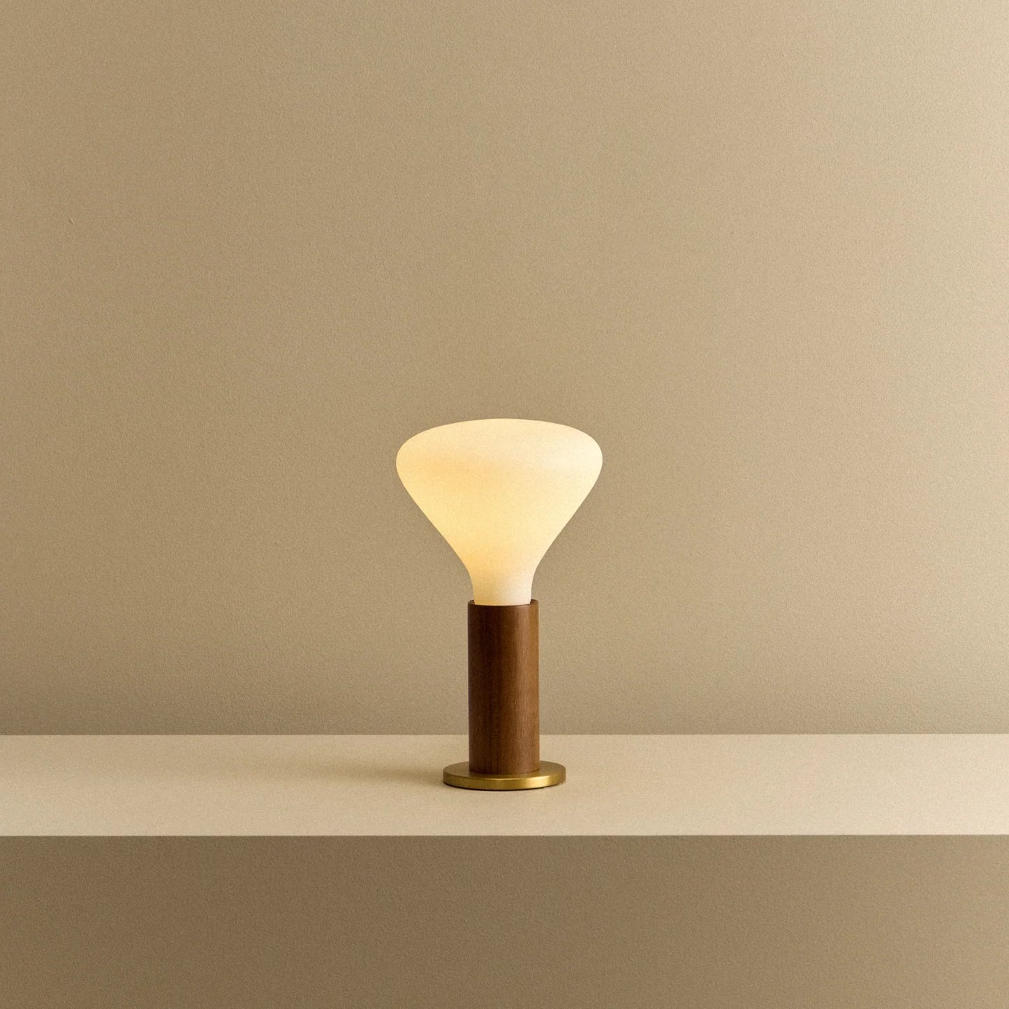 Knuckle Table Lamp in Walnut + Noma