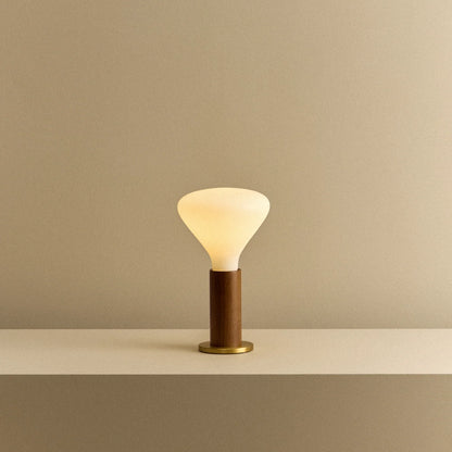 Knuckle Table Lamp in Walnut + Noma