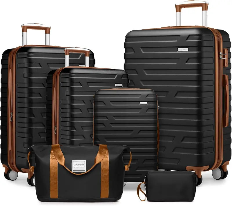 6-Piece Lightweight Expandable Hardshell Luggage Set  TSA-Approved Carry-On & Checked Suitcases with Spinner Wheels