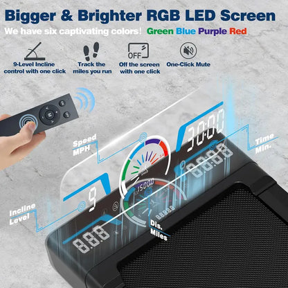 Compact Home Treadmill  LED Display, Bluetooth Audio & Space-Saving Design