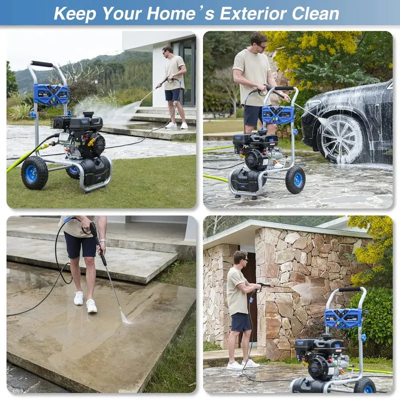 Efurden 3500 PSI Gas-Powered Pressure Washer  209cc Engine, 2.3 GPM, 4-Position Nozzle for Outdoor Cleaning