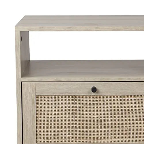 Nathan James Mina Side, End Table Wood Finish   Matte Accents with Storage