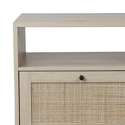 Nathan James Mina Side, End Table Wood Finish   Matte Accents with Storage