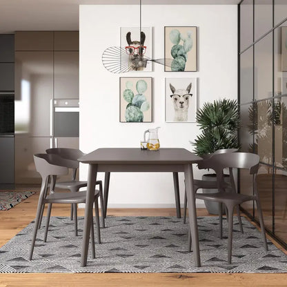 Novogratz Felix Stacking Dining Chairs  Indoor/Outdoor Charcoal Gray Set of 4, Space-Saving Design