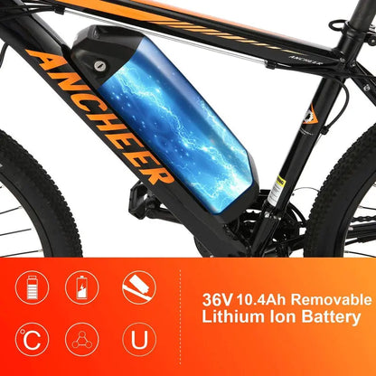 Ancheer 350W Electric Mountain Bike  26-Inch Adult E-Bike with Removable Battery & 20 MPH Top Speed