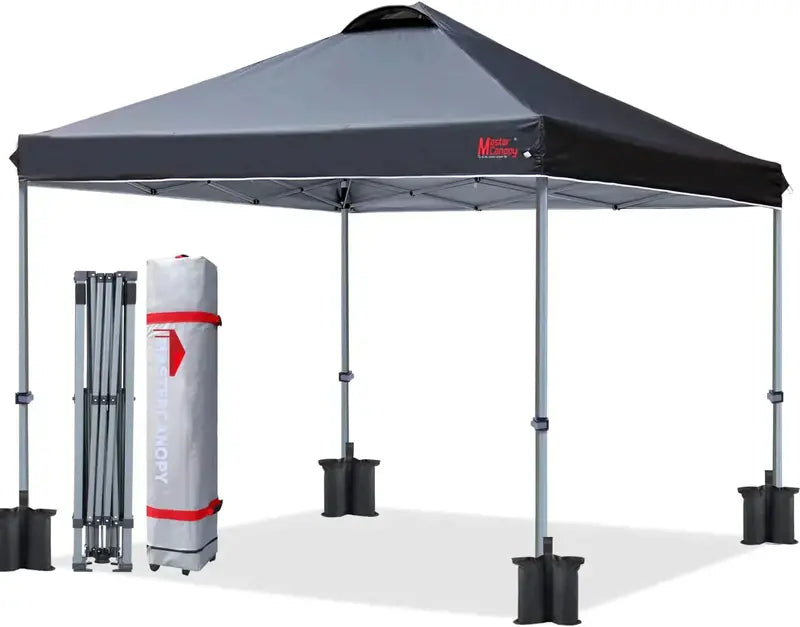 10×10 Black Pop-Up Canopy Tent  Durable Instant Shelter with Roller Bag for Transport