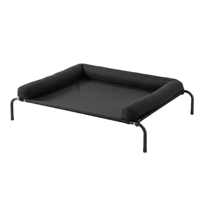 Elevated Dog Cot with Breathable Mesh Center, Detachable Pillow, and Reinforced Frame