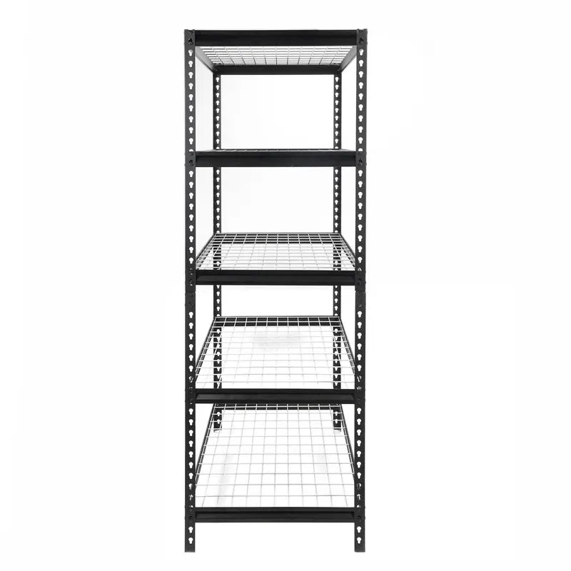 WORKPRO 5-Shelf Freestanding Storage Shelves, Heavy-Duty Steel, Black/Silver, 48″x24″x72″
