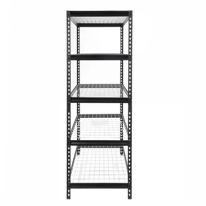 WORKPRO 5-Shelf Freestanding Storage Shelves, Heavy-Duty Steel, Black/Silver, 48″x24″x72″