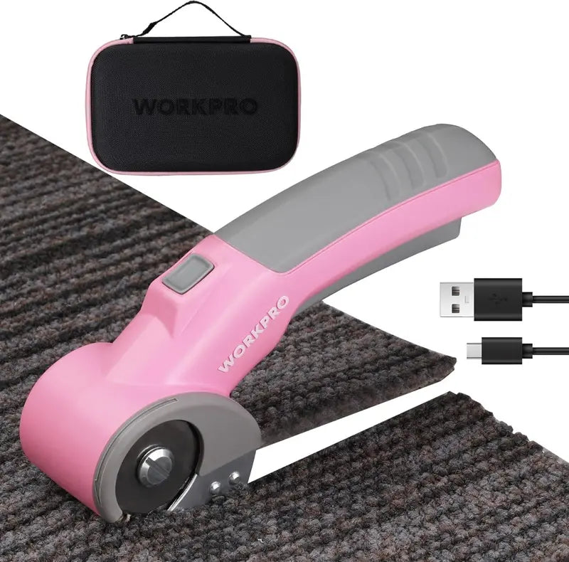 WORKPRO 4V Cordless Rotary Scissors — Lightweight Electric Cutting Tool with Carry Case