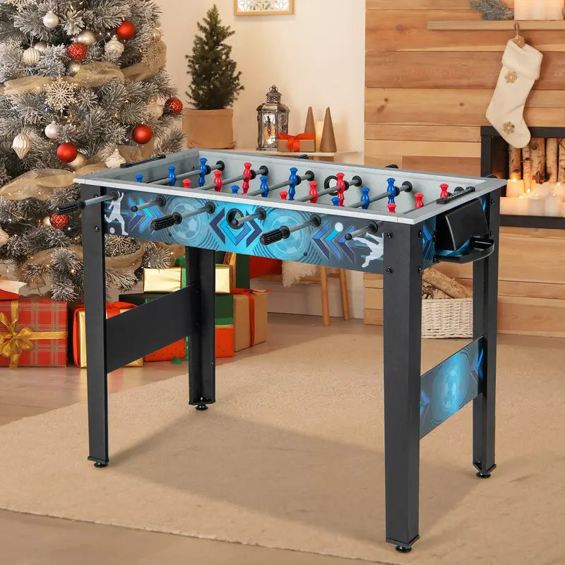 Freestanding Foosball Table with Dual Footballs & Smooth-Rolling Rods for Home Recreation