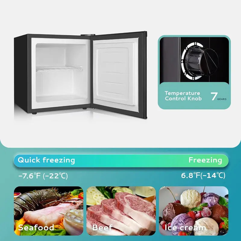 Compact 3.0 Cu. Ft. Upright Mini Freezer — Stainless Steel Reversible Door, Ideal for Dorms, Apartments, or Offices