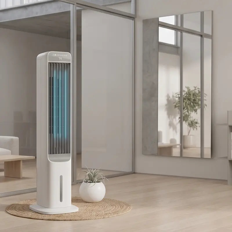 Tower-Style Evaporative Cooler Fan  3 Speeds, 4 Preset Cooling Modes