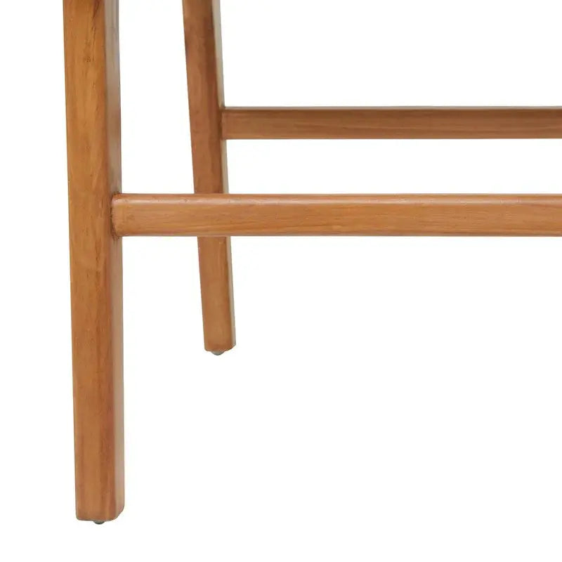 Handwoven Leather Dining Chairs with Teak Frames  Set of Two in Brown, White, or Black