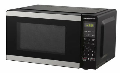 Hamilton Beach 0.9 Cu Ft 900W Stainless Steel Microwave with Auto-Cook & Child Lock