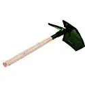 50-03 Folding Shovel w/Pick, Green Powder Coated, Hardwood Handle