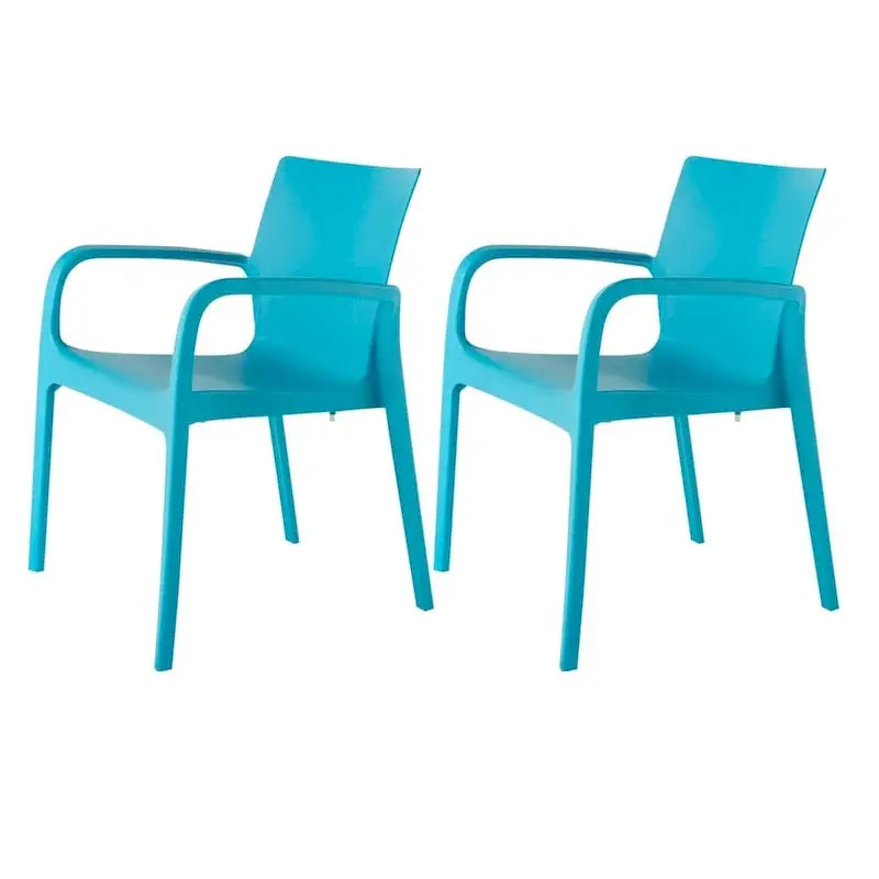Alissa All-Weather Stackable Dining Armchairs  Resin Outdoor Seating Set of 2
