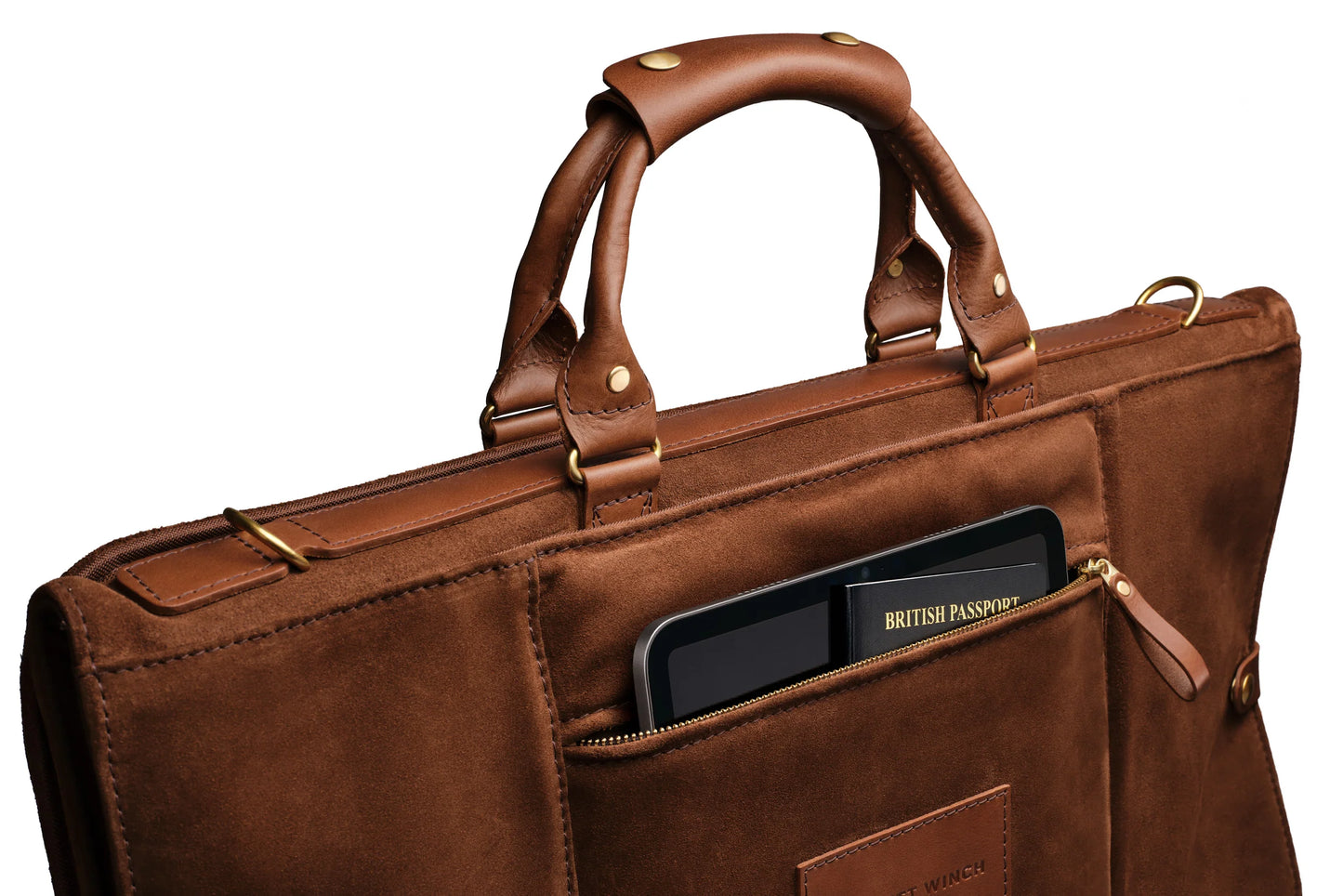 Suede Trifold - Tobacco Brown