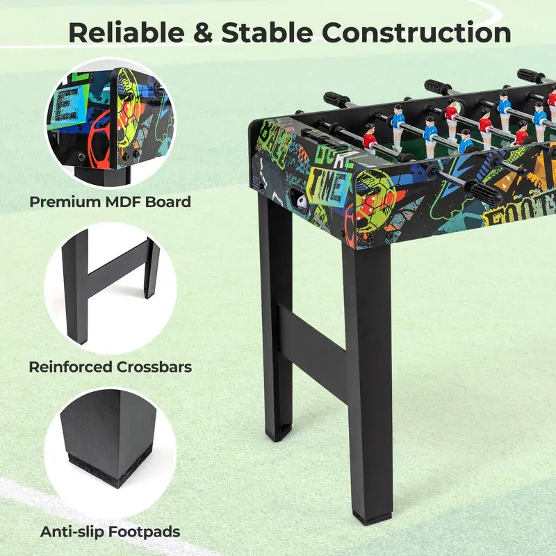 Detachable-Leg Soccer Table for Compact Indoor Use in Homes, Offices, or Bars