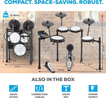 Nitro Max Bluetooth Electric Drum Kit with Mesh Heads and Wireless Connectivity