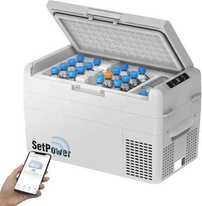 12V Portable Refrigerator  21-Quart Electric Car Freezer with 50-Hour Runtime