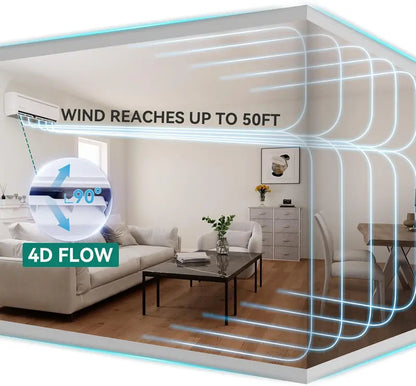 12,000 BTU Wi-Fi Enabled Mini Split AC/Heat Pump  20 SEER2 Ductless Inverter System for Areas up to 750 sq ft, Alexa-Compatible, Complete Kit
