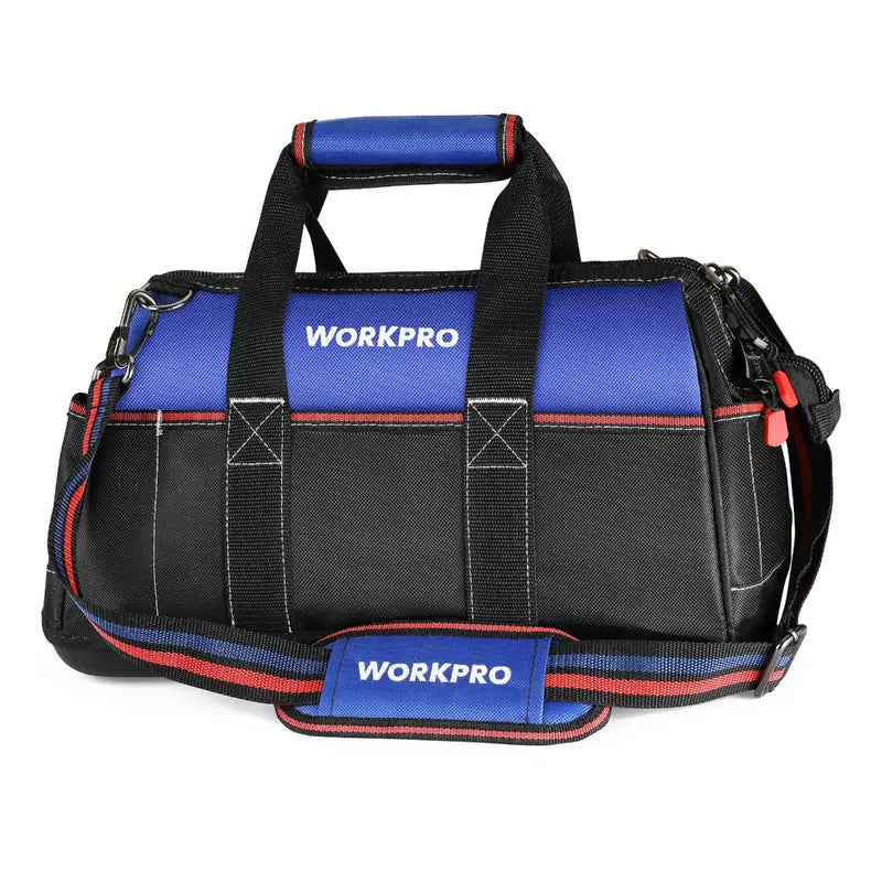 WORKPRO 16-Inch Heavy-Duty Wide-Mouth Tool Bag  Waterproof Molded Base & Adjustable Shoulder Strap