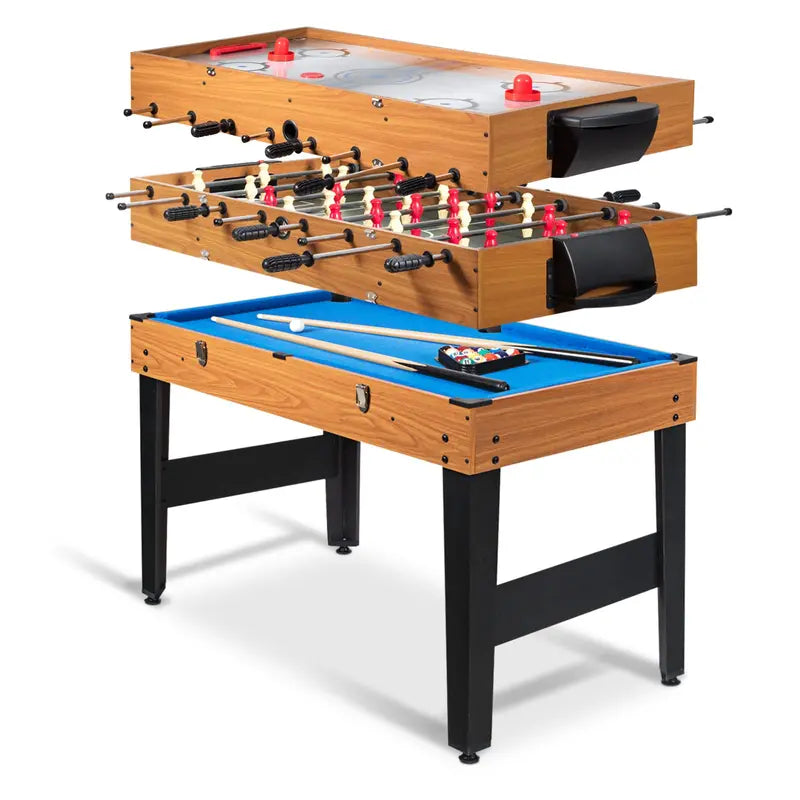 48-Inch Multi-Game Table  3-in-1 Combo Set Featuring Full-Size Foosball, Ping Pong, and Pool