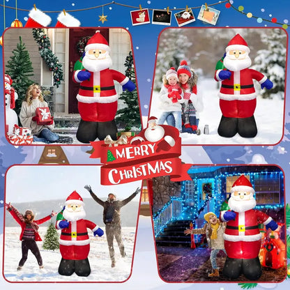 Danxilu 8 FT Christmas Inflatable Santa Train with LED Lights, Outdoor Waterproof Decoration for Yard, Garden, Lawn, Patio