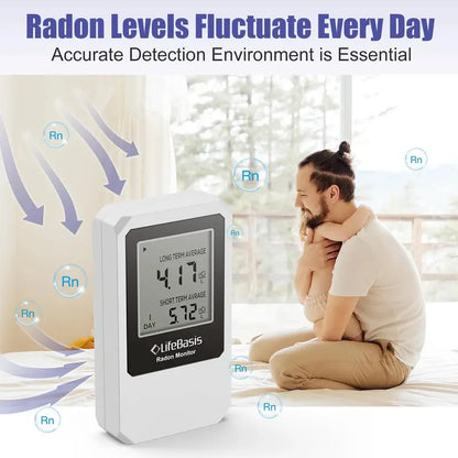 Life Basis Radon Gas Detector  Accurate 0500 pCi/L Home Monitoring System