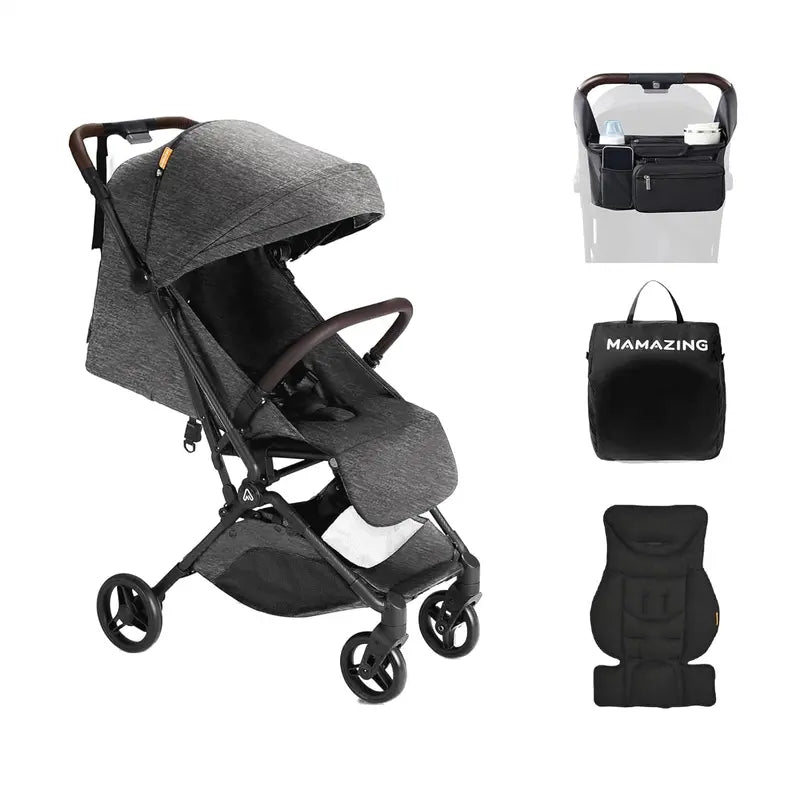 MAMAZING Lightweight Travel Stroller  Carbon Fiber Frame, Compact Fold, Airplane-Ready