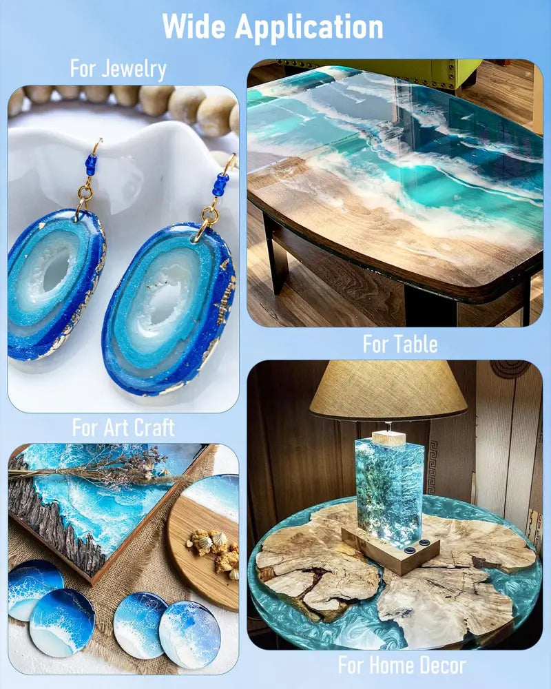 Clear Epoxy Resin Kit for Beginners  4 Gallon with 72 Mica Powders, Foil Flakes, Tools for Art, Craft & DIY Projects