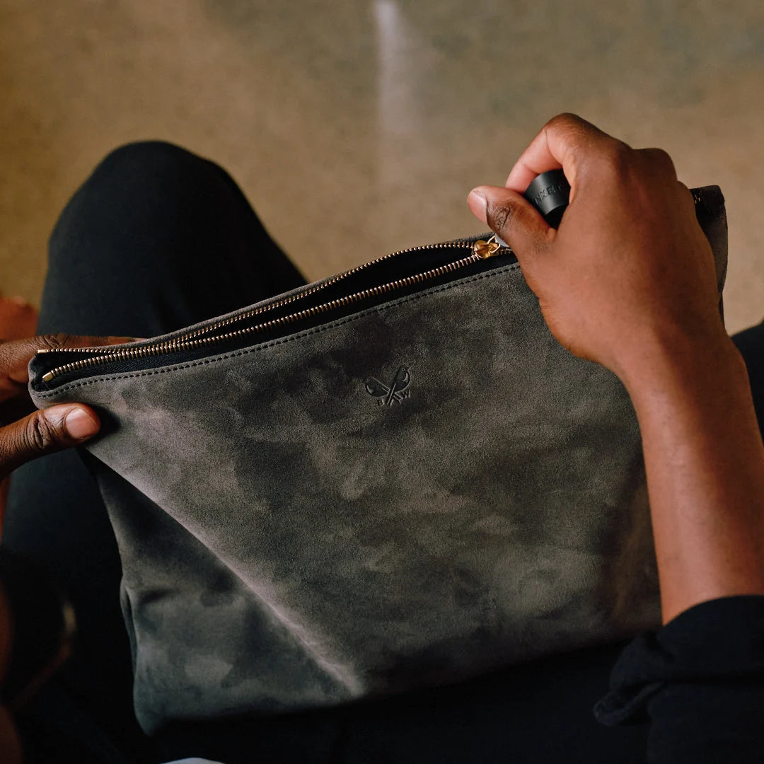 Suede Flight Folio - Storm Grey